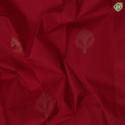Maroon red gold zari fancy leaf design self gold mango butta turning border gift silk saree