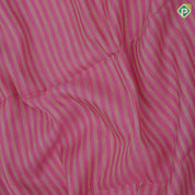 Pink with cream stripes designs self gold zari lines border grand floral pallu linen soft silk saree
