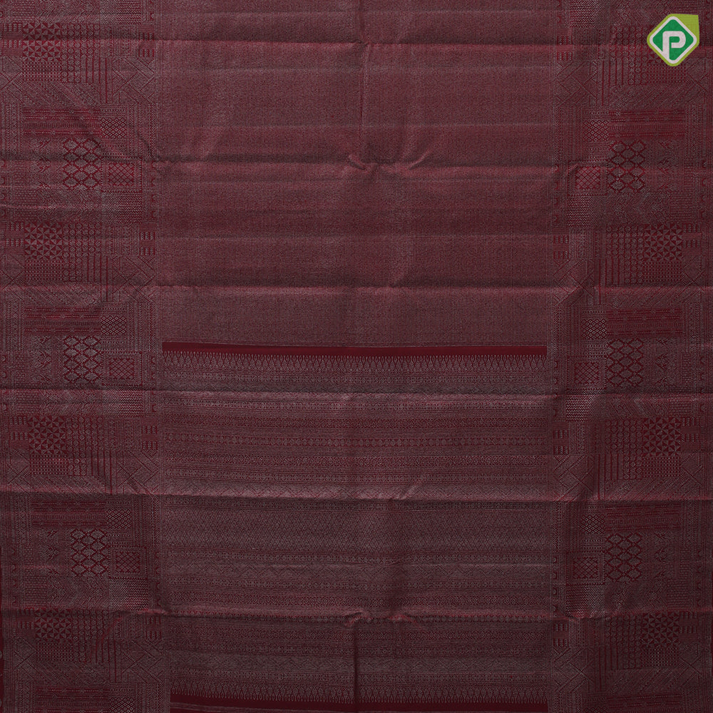 maroon color neem zari lines design self multi designed and shape border trendy designer silk saree