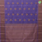 Violet Gold Zari Tree Butta Design Baby Pink Floral Peacock Border Design Pure Mix Silk Saree