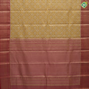 Mustard Yellow Gold Zari Flower Floral Design Chilly Red Colour Mayilkan Flower Border Design Wedding Silk Saree