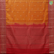 Mango yellow silver gold zari chakkaram annam butta rani red silver gold zari Annam elephant border pure mix silk saree