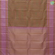 Tri color with gold zari micro checks design pale pink gold zari mango butta retta pattai border traditional silk saree