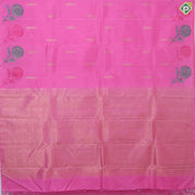 Bubblegum Pink With Gold Zari Sunflower Butta Border Trendy Designer Silk Saree