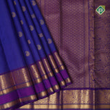 Robin blue gold zari mango butta purple gold zari peacock bentex border koorai silk saree