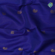 Robin blue gold zari mango butta purple gold zari peacock bentex border koorai silk saree
