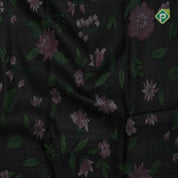 Luxury black multi color meena work design Self silver zari edge border trendy designer silk saree
