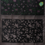 Luxury black multi color meena work design Self silver zari edge border trendy designer silk saree
