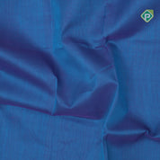 Peacock blue plain contrast red grand pallu concept cream white gold zari thread lines silk cotton saree