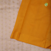 Peach gold zari butta tissue design contrast gold grand pythonic floral border banaras silk saree