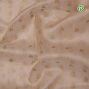 Peach gold zari butta tissue design contrast gold grand pythonic floral border banaras silk saree