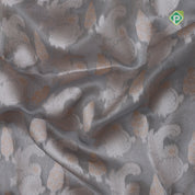 Grey zari by zari jaal full body design self border banaras tissue silk silk saree