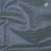 Ash grey multi color zari checks contrast manthulir green zari border kuppadam silk cotton saree