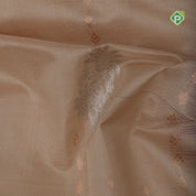 Creamy Sandal copper zari butta lines purple copper zari border kuppadam silk cotton saree