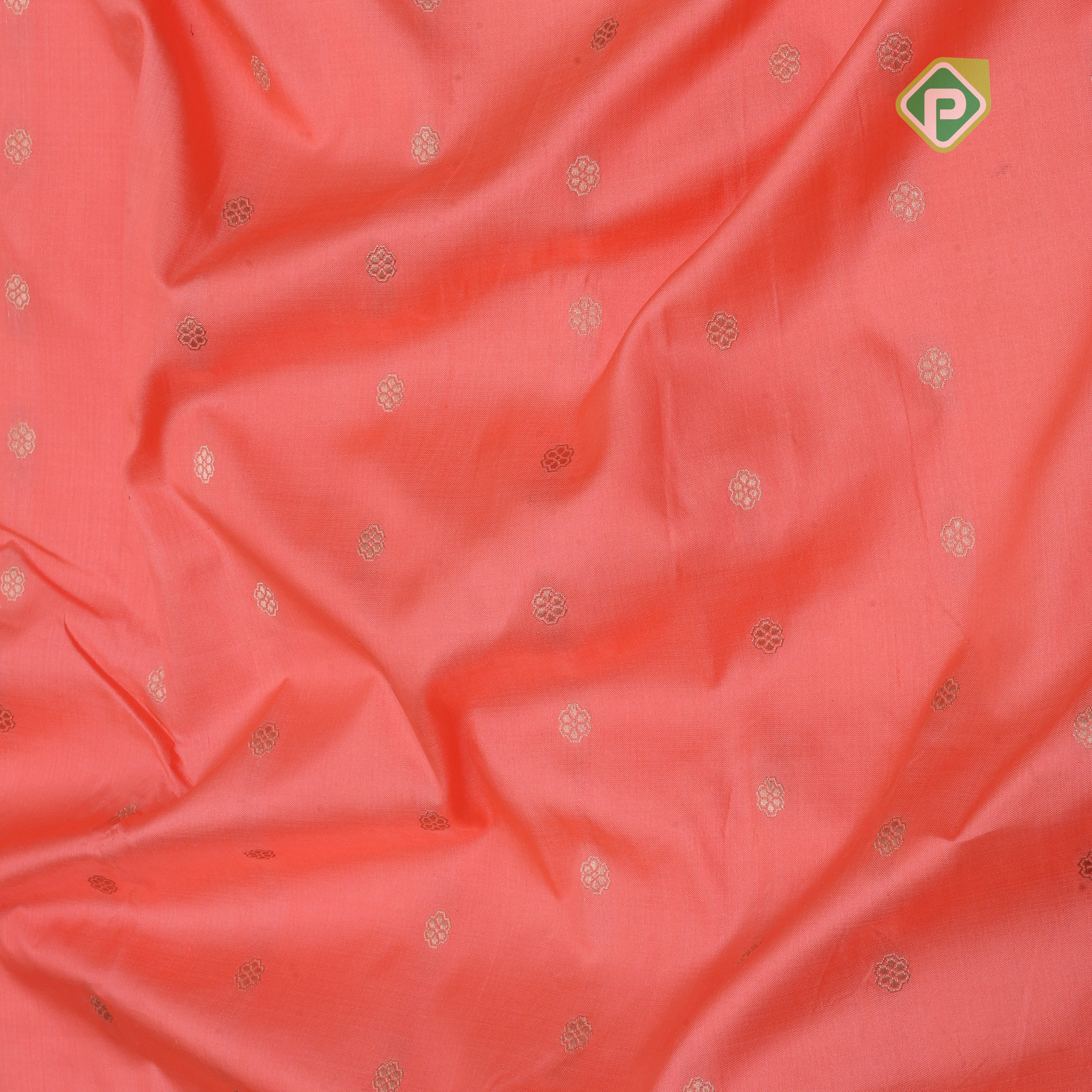 peach pink gold zari small flower design Purple gold zari rangoli border banaras silk saree