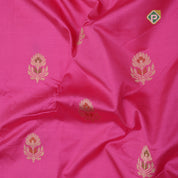 Baby pink silver gold zari meena work lotus design blue with gold zari rangoli border banaras silk saree