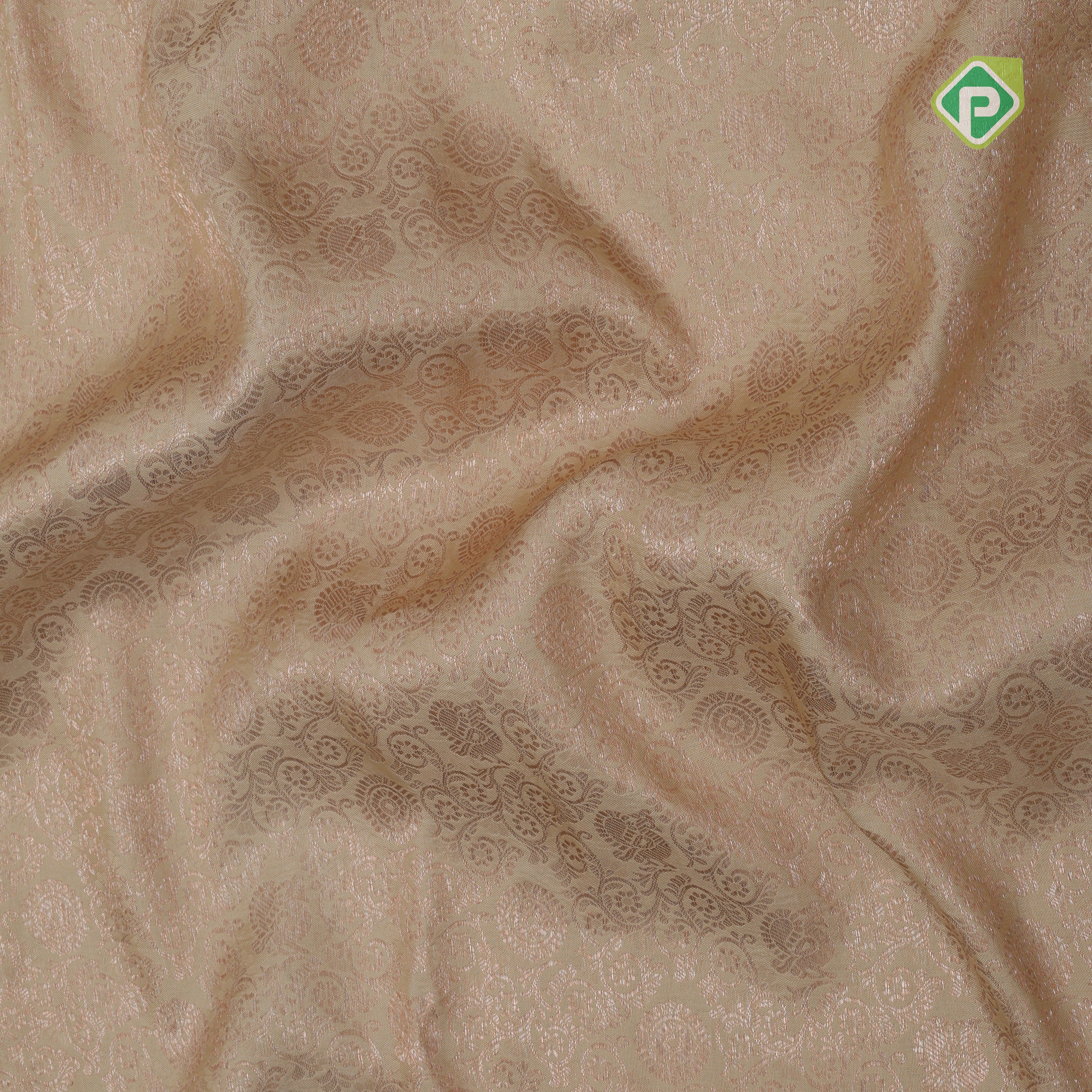 earth green silver gold zari grand floral creamy green animated digital print border silk saree