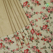 mint green silver zari grand floral creamy green floral digital print border silk saree