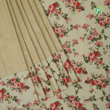 mint green silver zari grand floral creamy green floral digital print border silk saree