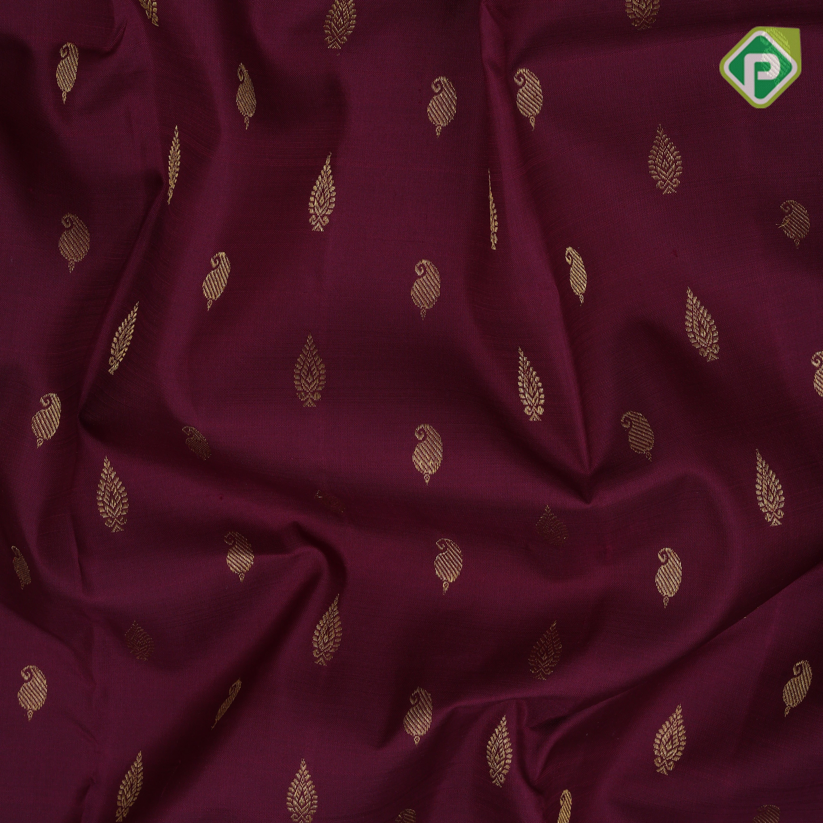 Beetroot pink gold zari mango thilagam butta contrast peach cream ambari design border Traditional silk saree