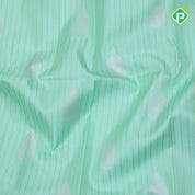 Pista green gold zari track stripes silver zari chariot design self gold zari border Traditional Silk Saree