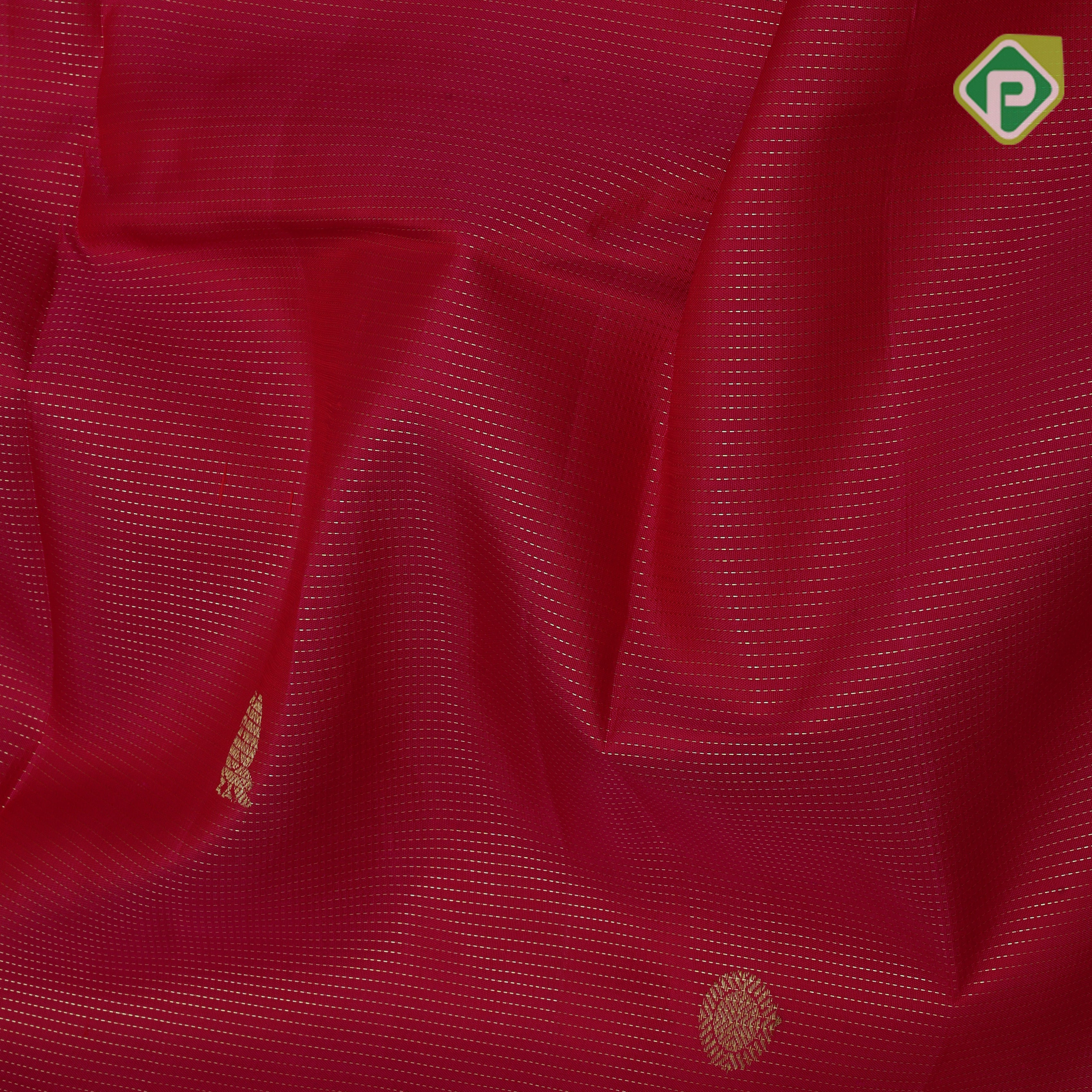 Rose pink gold zari vairaoosi annam chakkram butta self gold zari rettapet border traditional silk saree