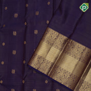 Purple blue gold zari vairaoosi butta design self gold zari mid bavanji border traditional silk saree