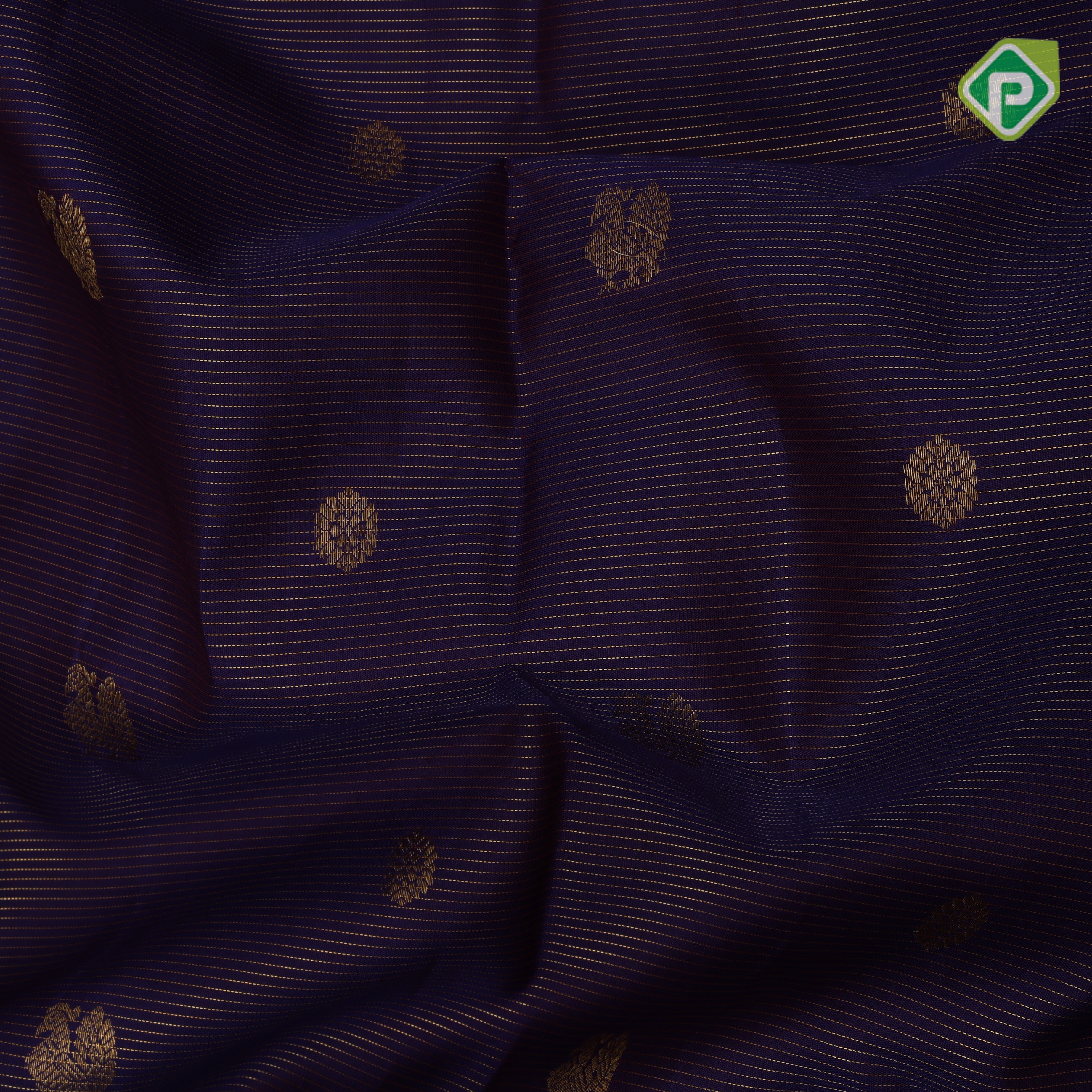 Purple blue gold zari vairaoosi butta design self gold zari mid bavanji border traditional silk saree