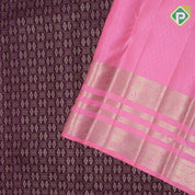 beetroot maroon gold zari grand butta design contrast baby pink gold zari multi lines border grand bridal silk saree