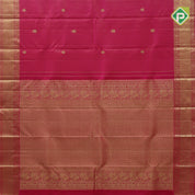 Rose pink gold zari vairaoosi annam chakkram butta self gold zari rettapet border traditional silk saree