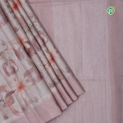 Fancy flowers printed design self thread lines border fancy cotton saree