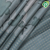 Pastel color fancy flower design self gold zari buttons border fancy border cotton saree