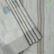 creamy color fancy design self zari plain border fancy cotton saree
