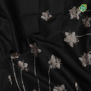 Solid color cream fancy plant design self gold zari button border fancy cotton saree