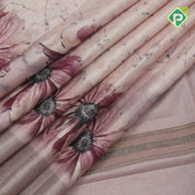 Pastel shades big flower design self color zari border fancy cotton saree