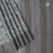 Orchid flower design self zari border fancy cotton saree