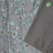 Orchid flower design self zari border fancy cotton saree