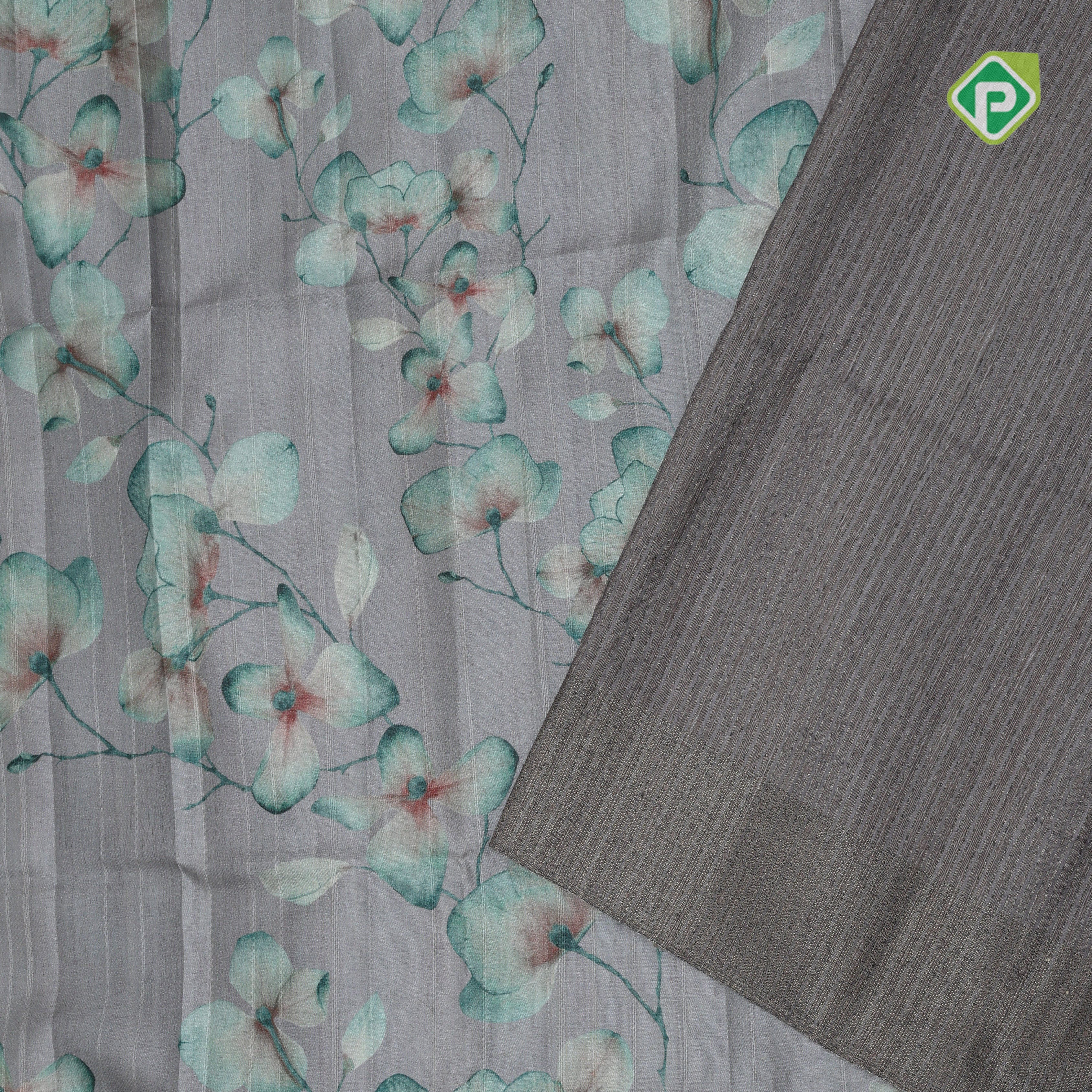 Orchid flower design self zari border fancy cotton saree