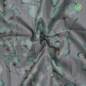 Orchid flower design self zari border fancy cotton saree