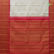 Half White gold zari sparrows in flowers grand design rani pink gold zari annam border grand bridal silk saree