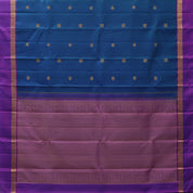 peacock blue gold zari rudraksham peacock butta contrast purple gold zari rettapet border traditional silk saree