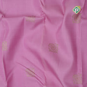 pale pink silver gold zari fancy mango butta parrot green dual zari orange edge border traditional silk saree