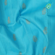 Sky blue gold zari double bird thilagam butta creamy sandal gold zari meena work border retro traditional silk saree