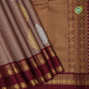 Dark onion gold zari checked mid big thilagam butta maroon gold zari rettapet border retro traditional silk saree