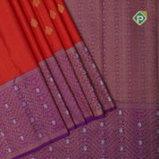brick red mild vairaoosi tissue gold zari butta purple silver gold zari waves border trendy designer silk saree