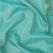 Sky blue cream lines design cream silver zari rettapet border traditional silk saree