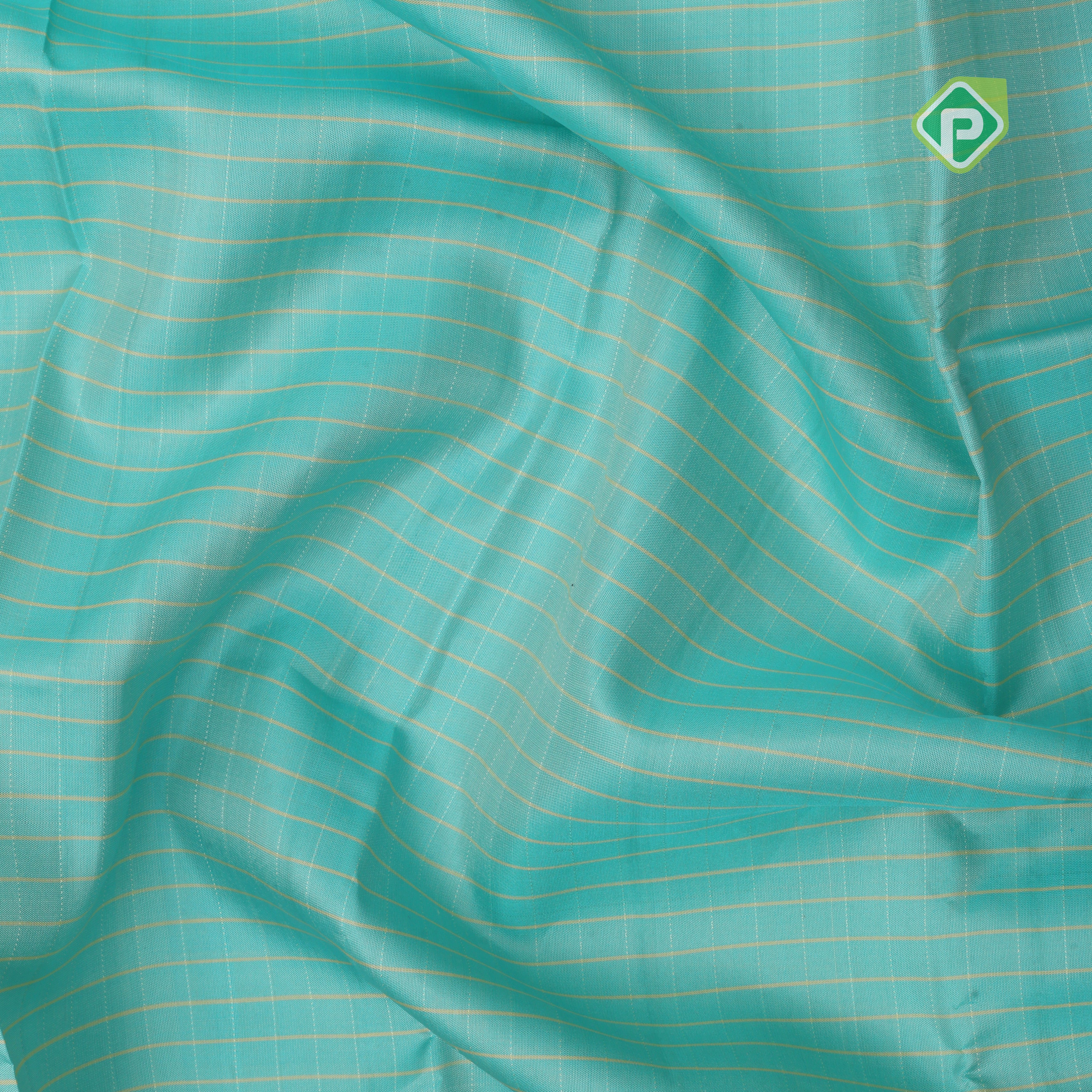 Sky blue cream lines design cream silver zari rettapet border traditional silk saree