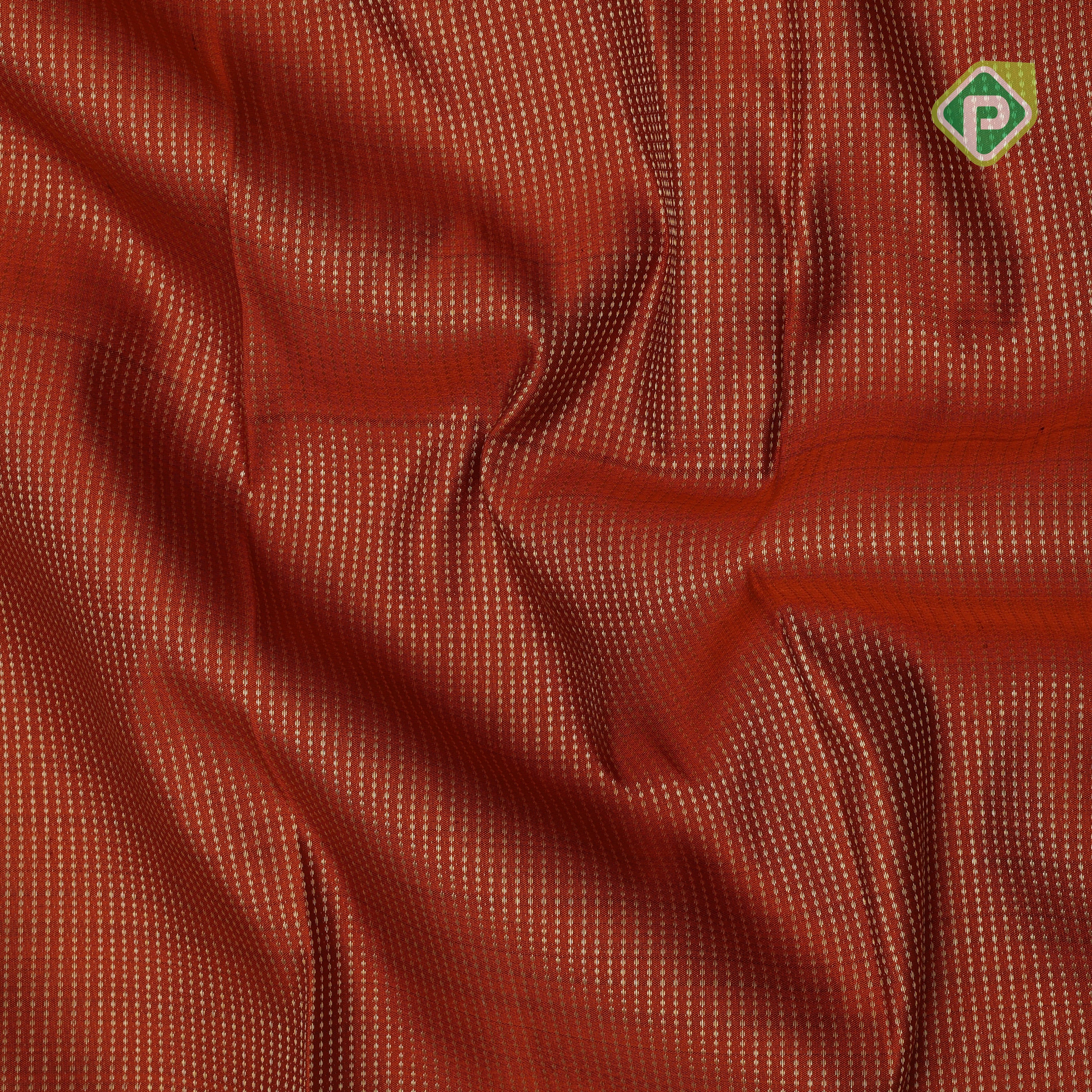 Rust orange gold zari vairaoosi stripes creamy sandal gold zari rangoli floral lines border traditional silk saree