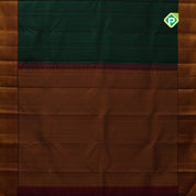 Green with green thread designed stripes weaved mustard thread work rangoli border trendy designer silk saree