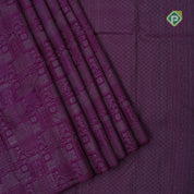 purple with neem zari fancy design blocks borderless all over weaved design silk saree